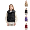 thumbnail image 1 of Girls Down Vest Quilted Sleeveless Jacket Warm Padded Coat for Kids and Winter Layering, 1 of 4