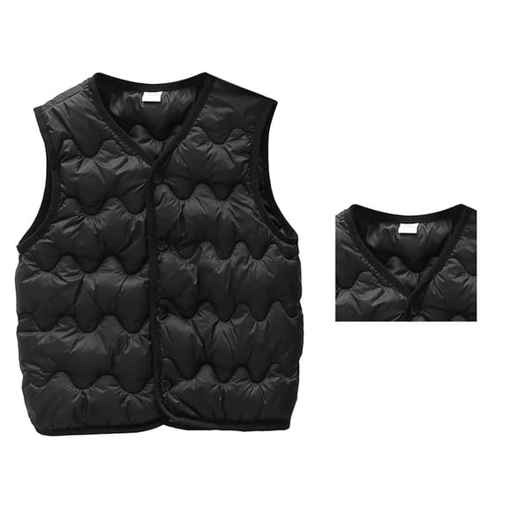 Girls Down Warm and Windproof Jacket for Kids - Autumn Winter Solid Color Rounded Neck Coat for Girls