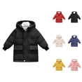 thumbnail image 1 of Girls Down Winter Coat Long Hooded Jacket Warm Insulated Outerwear for Toddlers and Kids, 1 of 4