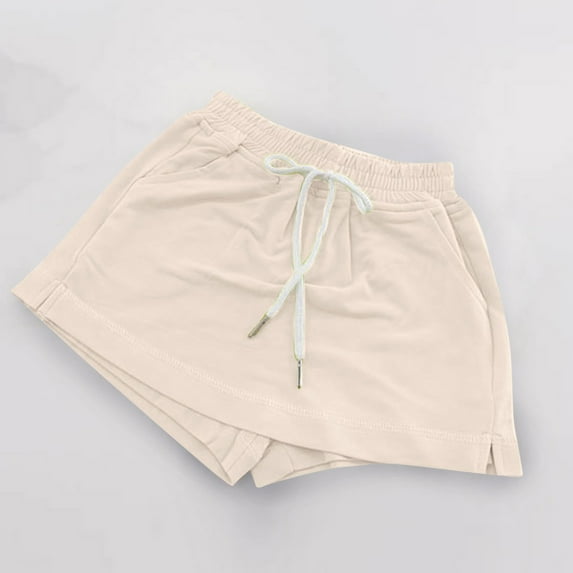 Girls Drawstring High Waisted A Line Mini Skirt Skort Casual Trendy Shorts