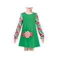thumbnail image 1 of Girls Dress 2 Piece Red Green Tree Christmas Candy Canes Bag Snowflake 5 Years, 1 of 1