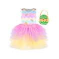 thumbnail image 1 of Girls Dress 2 Piece Set Bag Rainbow Layered Tier Easter Bunny Party 3 Years, 1 of 9