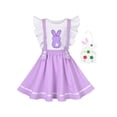 thumbnail image 1 of Girls Dress 3 Piece Egg Hunting Bag Easter Rabbit Applique 4-5 Years, 1 of 9