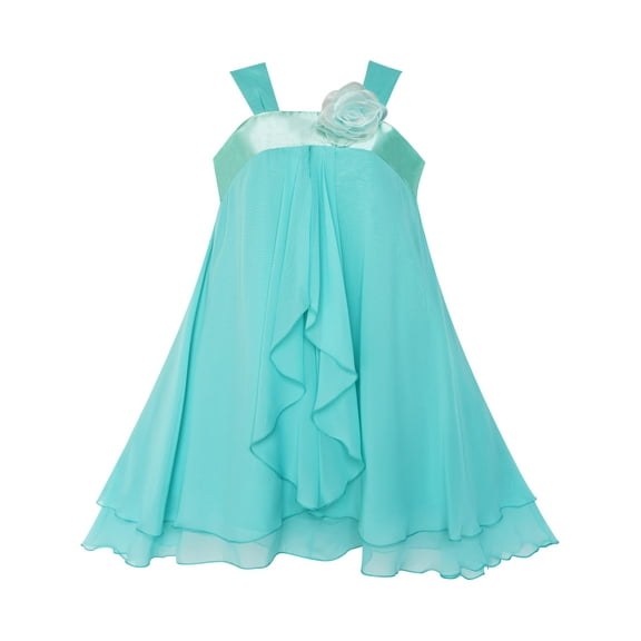 Girls Dress A-line Halter Flower Multi Layer Chiffon 4