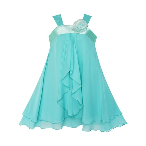 Girls Dress A-line Halter Flower Multi Layer Chiffon 5