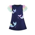 thumbnail image 1 of Girls Dress A-line Mermaid Fish Tail Rainbow Ruffle Flare Sleeve 4 Years, 1 of 6