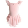 thumbnail image 1 of Girls Dress Baby Summer Solid Short Sleeve Gymnastics Leotards Dress Girls' Dresses Pink 4-5 Years, 1 of 7