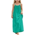 thumbnail image 1 of Girls Dress Backles Slinen-Cotton Dress Summer Boho Trendy 2039 Vacation Casual Flowy Sundresses, 1 of 6