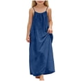 thumbnail image 1 of Girls Dress Backles Slinen-Cotton Dress Summer Boho Trendy 2055 Vacation Casual Flowy Sundresses, 1 of 6