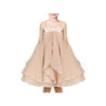 thumbnail image 1 of Girls Dress Beige Ruffle Halter Party Layer Chiffon Summer Sleeveless 4 Years, 1 of 6