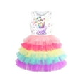 thumbnail image 1 of Girls Dress Birthday Princess Rainbow Cake Balloon 8 Years, 1 of 6