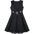thumbnail image 1 of Sunny Fashion Girls Dress Black Button Back School Uniform Pleated Hem 7 Years, 1 of 4