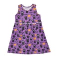 thumbnail image 1 of Girls Dress Black Cat Bat Pumpkin Sleeveless Dress for Girls Hem A-Line Casual Sundress, 1 of 7