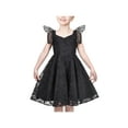 thumbnail image 1 of Girls Dress Black Floral Lace Butterfly Formal Party Pageant Gown 7 Years, 1 of 1