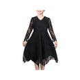 thumbnail image 1 of Girls Dress Black Floral Lace Long Mesh Sleeve Birthday Party Elegant Pageant 12 Years, 1 of 1
