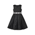 thumbnail image 1 of Girls Dress Black Party Elegant A Line V Neck Waist Belt Sleeveless 8 Years, 1 of 1