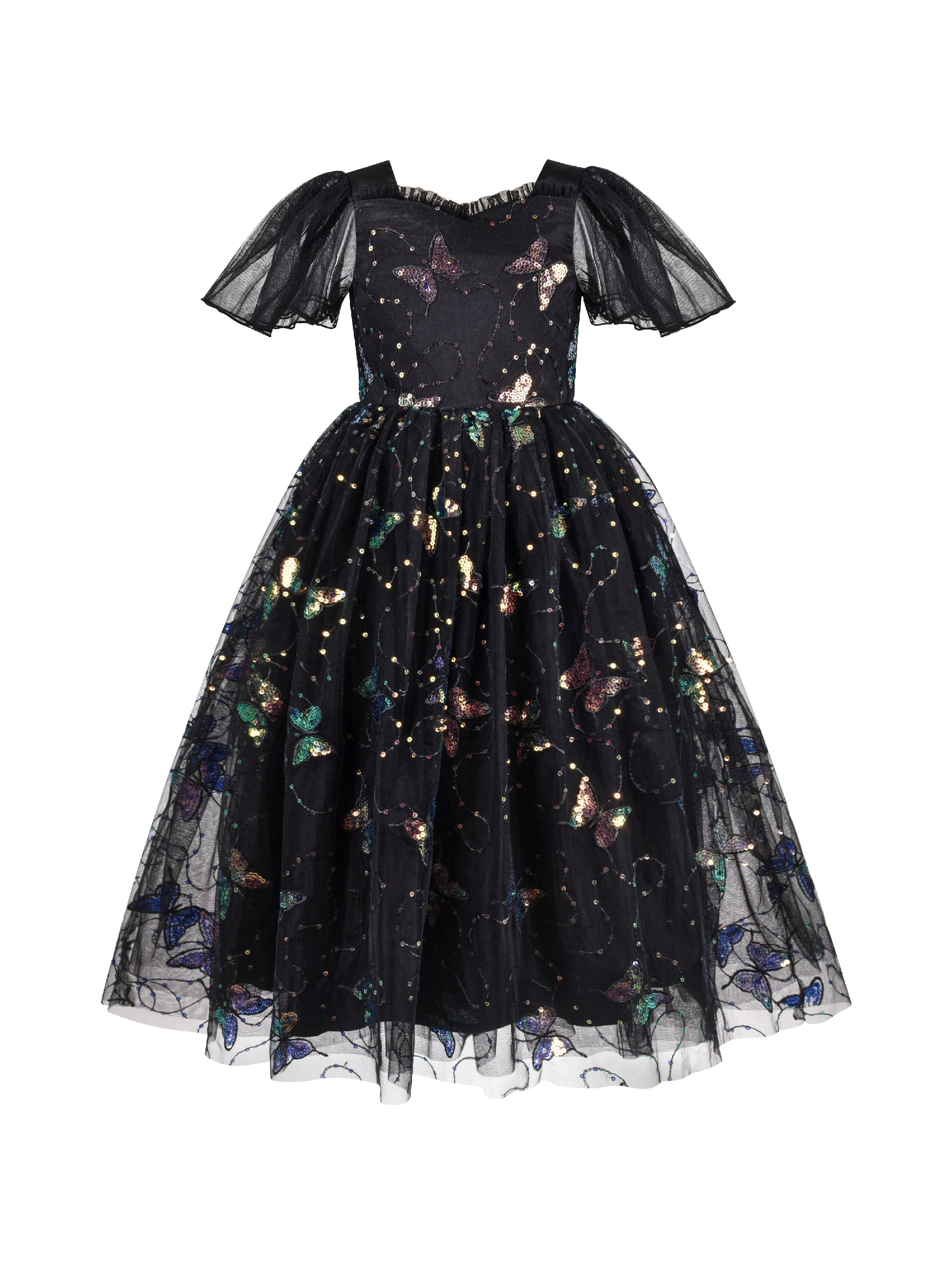 black sequin butterfly dress Ava Presley Butterfly Sequin Prom Dress 47052