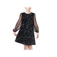 thumbnail image 1 of Girls Dress Black Sequin Sheer Mesh Long Sleeve Party Elegant Ball Gown 10 Years, 1 of 6