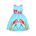 thumbnail image 1 of Girls Dress Blue Casual Mermaid Double Bow Tie Party 6 Years, 1 of 8