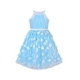 thumbnail image 1 of Girls Dress Blue Dimensional Butterfly Halter Dress Party 5 Years, 1 of 7