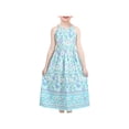 thumbnail image 1 of Girls Dress Blue Floral Halter Hollow Back Cotton Summer Beach 8 Years, 1 of 7