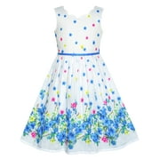 Girls Dress Blue Flower Petal Summer Sundress 4 Years