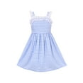 thumbnail image 1 of Girls Dress Blue White Checkered Ruffle Tank Sundress 6 Years, 1 of 6