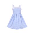 thumbnail image 1 of Girls Dress Blue White Checkered Ruffle Tank Sundress 8 Years, 1 of 6