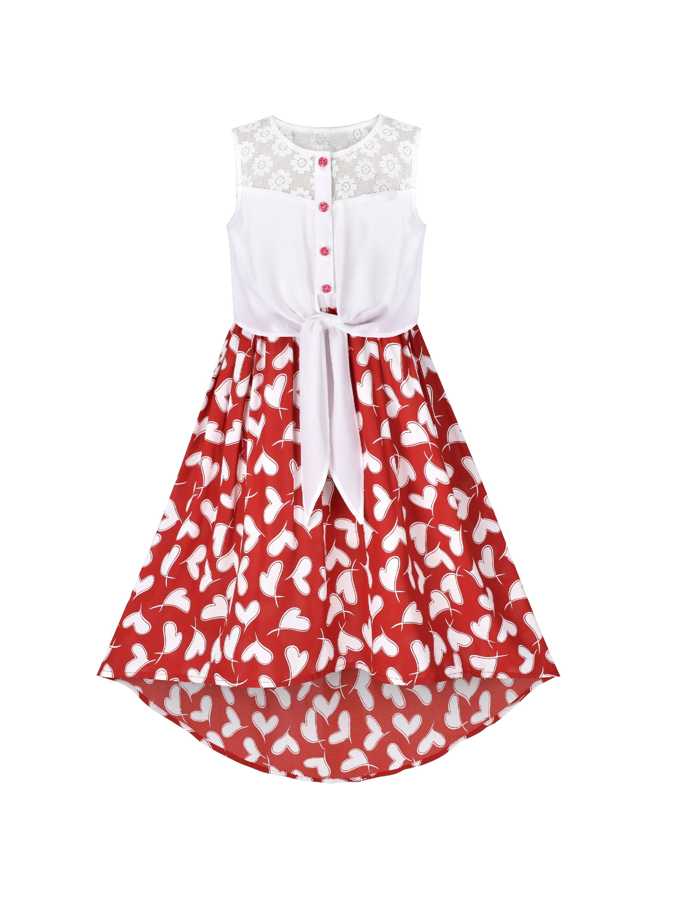 KIDS SHIRRED WAIST DRESS 12-14 YOUNG HEARTS main image 1