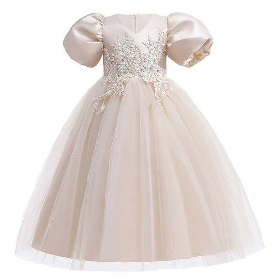 Girls Dress Christmas Gift Flower Girl Dress Short Sleeves Lace Dress Girls Lace Party Dresses Wedding Dress Save Big
