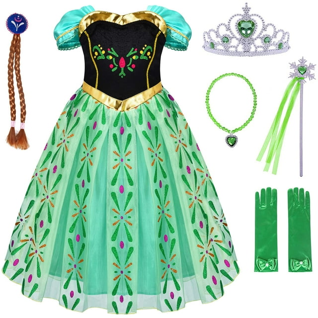 Avady Princess Anna Costume Princess Dress Up for Girls with