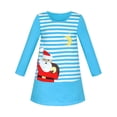 thumbnail image 1 of Girls Dress Christmas Santa Blue Stripe Cotton 2 Years, 1 of 6
