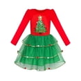 thumbnail image 1 of Girls Dress Christmas Tree Long Sleeve New Year Party Dress 12 Years, 1 of 7