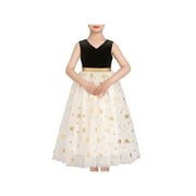 Girls Gold Christmas Dress