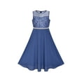 thumbnail image 1 of Girls Dress Classic Blue Chiffon Bridesmaid Maxi Ball Gown 6 Years, 1 of 6