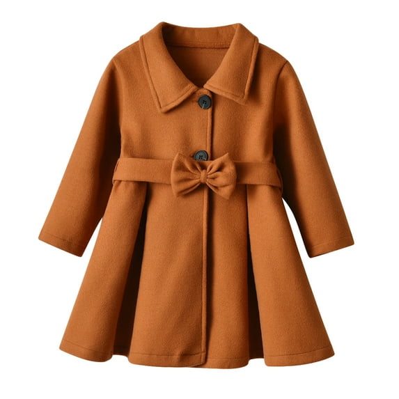 Girls Dress Coat Girls Winter Jackets Button Peacoat Toddler Lie Fallow Clothes Outwear