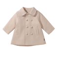 thumbnail image 1 of Girls Dress Coat Kids Winter Warm Jacket Long Sleeve Button Trench Coat Pocket Long Peacoat, 1 of 9