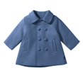 thumbnail image 1 of Girls Dress Coat Kids Winter Warm Jacket Long Sleeve Button Trench Coat Pocket Long Peacoat, 1 of 7