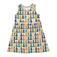 thumbnail image 1 of Girls Dress Colorful Christmas Tree Sleeveless Dress for Girls Hem A-Line Casual Sundress, 1 of 7