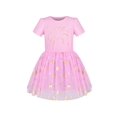 thumbnail image 1 of Girls Dress Cotton Top Pink Gold Firework O Neck Short Sleeve 7 Years, 1 of 6