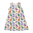 thumbnail image 1 of Girls Dress Cute Cartoon Dinosaur Sleeveless Dress for Girls Hem A-Line Casual Sundress, 1 of 7