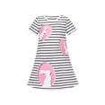 thumbnail image 1 of Girls Dress Easter Egg Bunny Rabbit Black White Stripe Short Sleeve 7 Years, 1 of 7