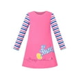 thumbnail image 1 of Girls Dress Embroidery Happy Easter Egg Rabbit Applique Stripe Long Sleeve 4 Years, 1 of 1