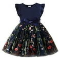 thumbnail image 1 of Girls Dress Floral Embroidered Mesh Party Dress Toddlers Casual Beach School Formal Outfit Birthday Party Wedding Dresses,Size 4-5 Years, 1 of 7