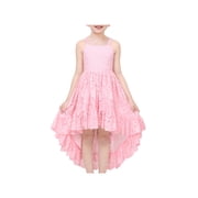 Girls Dress Floral Lace Hi-lo Strap Summer Sundress Princess 6 Years