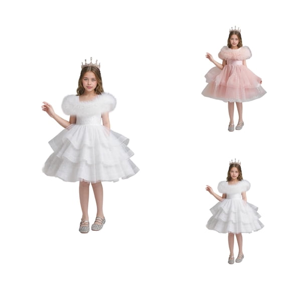 Girls Dress Flower Girl Dress Girls Dress High End Formal Gown For Kids Puffy Performance Outfit Elegant Party Attire Children Wear With Details And Comfortable Fit