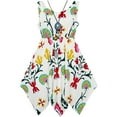 thumbnail image 1 of Girls Dress Flower Print Hanky Hem With Necklace 7, 1 of 5