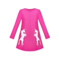 thumbnail image 1 of Girls Dress Fuchsia Rose Unicorn Sequin Embroidered Long Sleeve 6 Years, 1 of 1