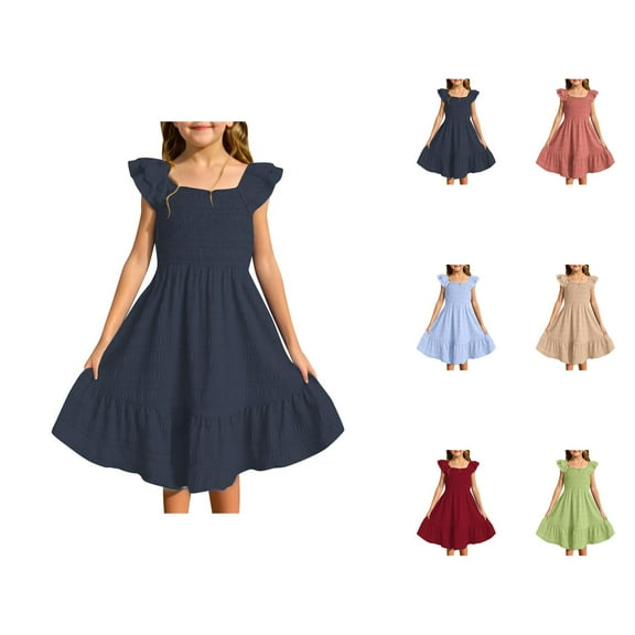 Girls Dress Girls Princess Dress Girls Summer Dresses Smocked Sleeveless