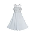 thumbnail image 1 of Girls Dress Gray Chiffon Bridesmaid Maxi Ball Gown 7 Years, 1 of 5